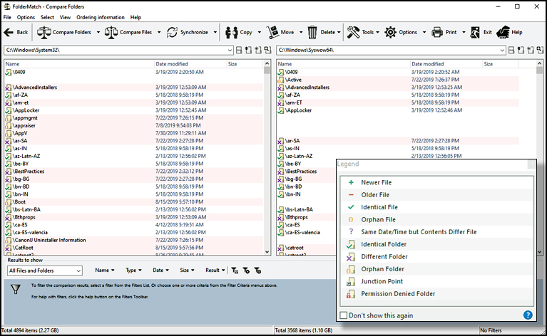 windows compare two directories