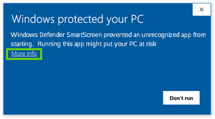 Windows Defender - Choose more info.