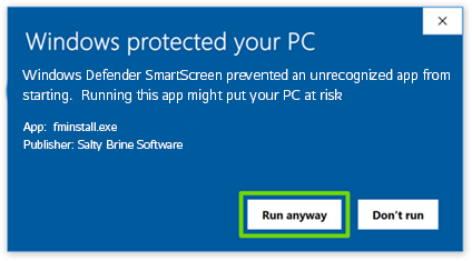 Windows Defender - Run Anyway