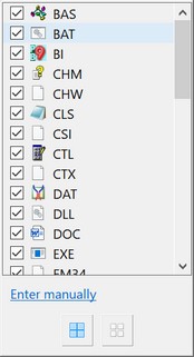 Type button dropdown window